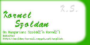 kornel szoldan business card